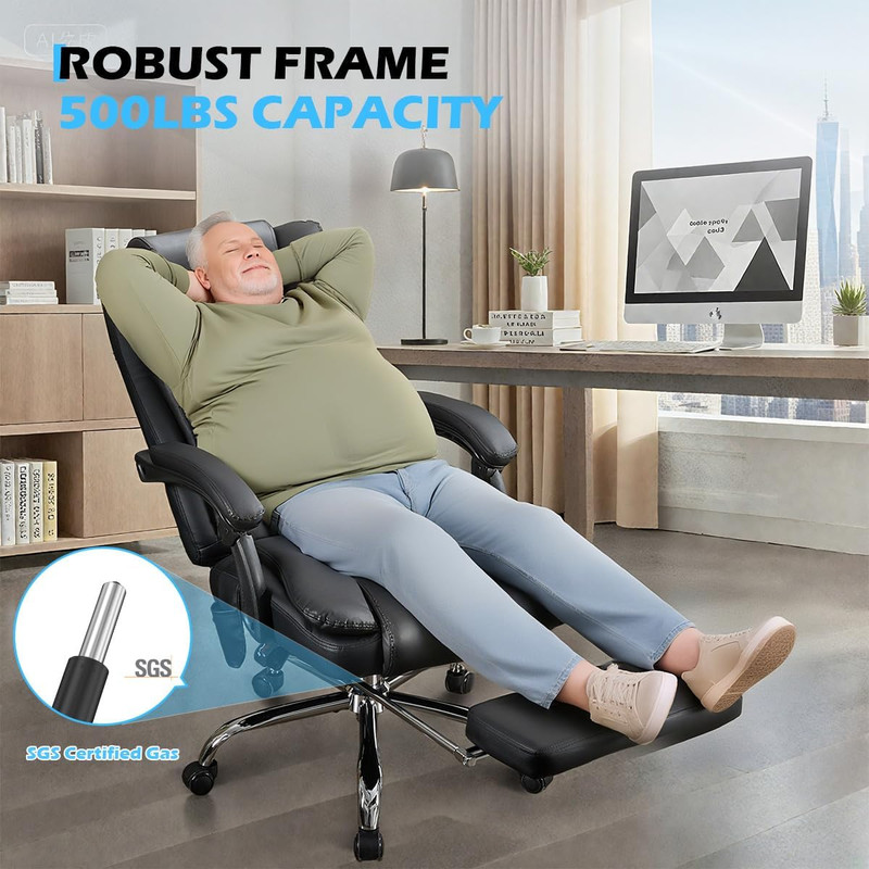 Massage Office Chair with Foot Rest,6 Points Vibration and Heat Ergonomic Execut gallery