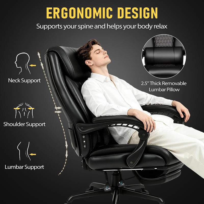 3D Kneading Massage Office Chair W/ Heat 500 lbs Big & Tall Executive Computer gallery