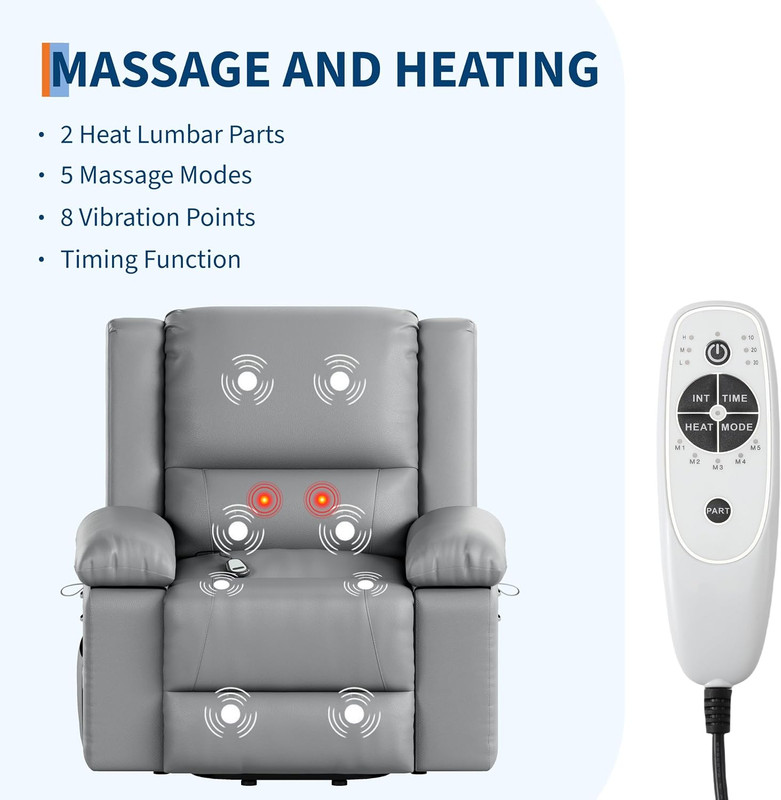 Electric Power Lift Recliner Chair with Heat & Massage for Elderly Comfort gallery