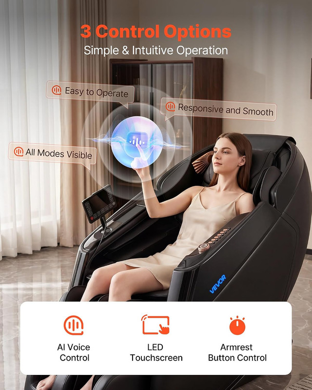 4D Zero-Gravity Full Body Massage Chair with Heating & Bluetooth for Home/Office gallery
