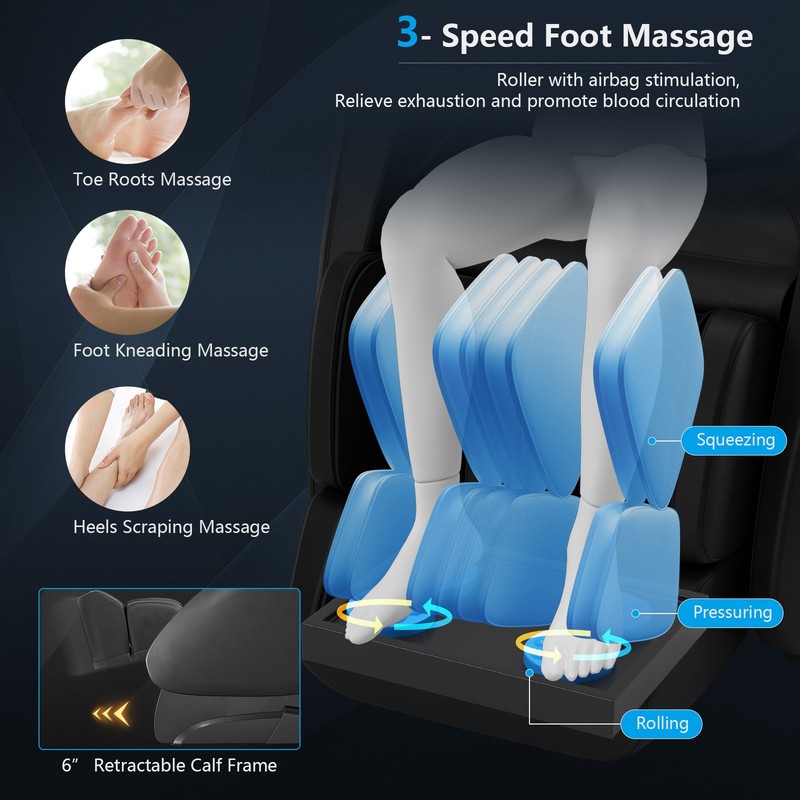 Costway Full Body Zero Gravity SL Track Massage Chair w/ Negative Ion Generator gallery