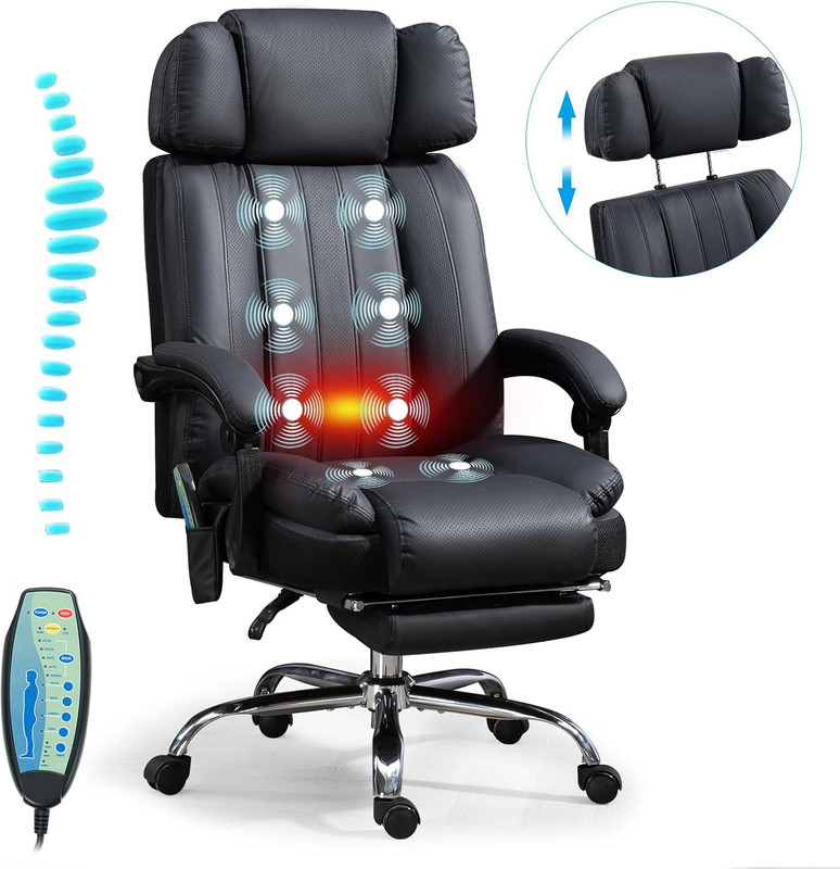 Massage Office Chair with Heat and 8 Vibration Points Big and Tall Executive Off gallery