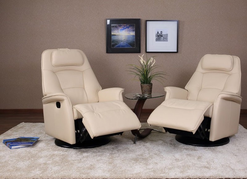 Fjords Stockholm Swing Relaxer Power Recliner Chair Large Vintage Cognac Leather gallery