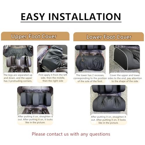 Full Body Shiatsu Massage Chair Cover Slipcover Recliner Body+Foot Black gallery