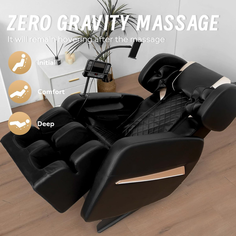 Zero Gravity Massage Chair with Heat, Air Pressure, Bluetooth & Adjustable Recli gallery