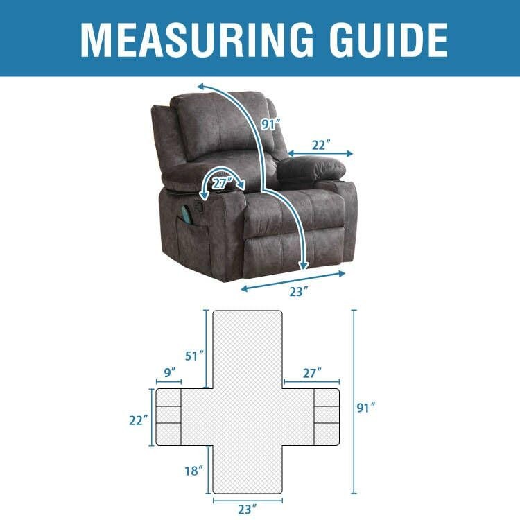 100% Waterproof Recliner Chair Cover Nonslip Recliner Cover Stay in Grey/Beige gallery