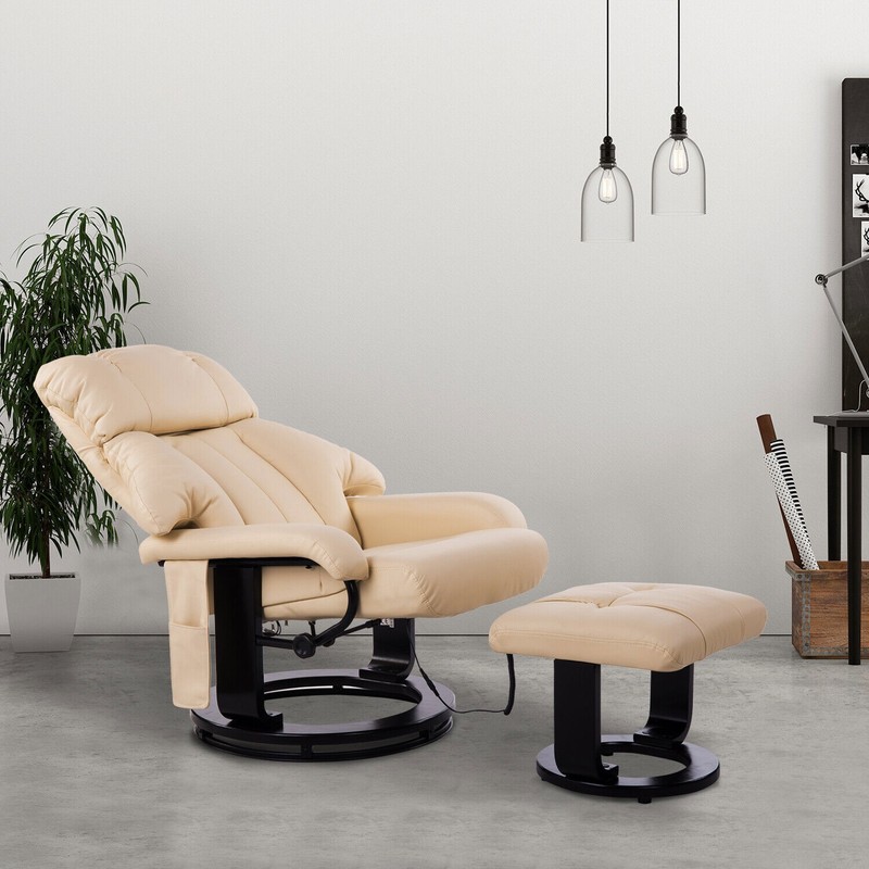 10-Point Massage Power Lift Recliner Faux Leather Chair Sofa Ottoman Footrest gallery