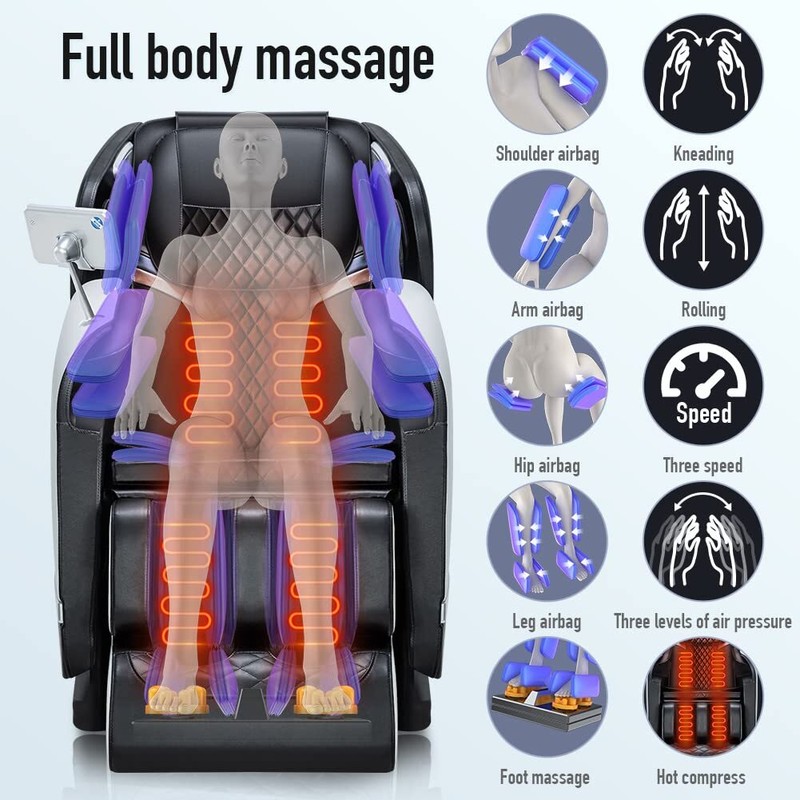 WAWINDS Massage Chair Airbags Foot Rollers (White) gallery