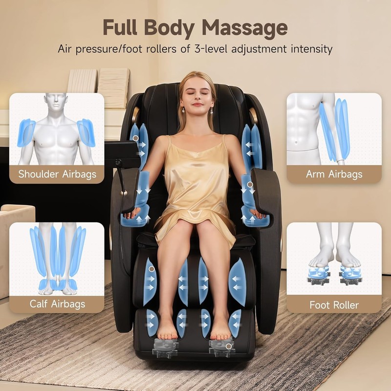 Real Relax Upgraded 2D SL-Track Massage Chair, Recliner FullBody Zero Gravity gallery