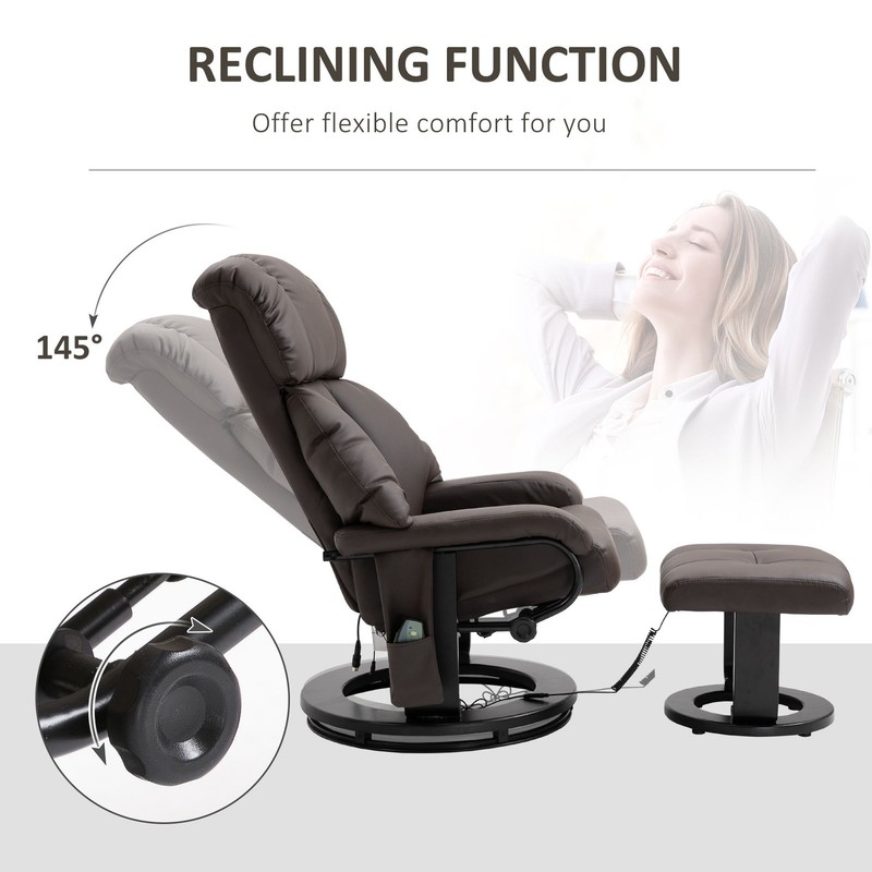 Massage Recliner Chair with Ottoman, 360° Swivel, 10-Point Vibration, Remote gallery
