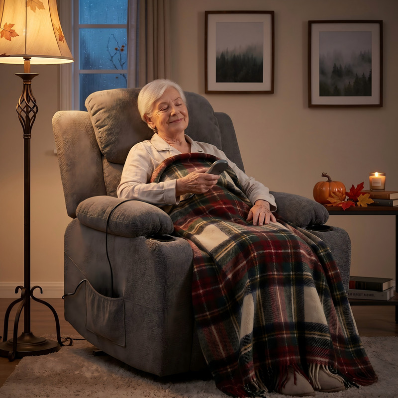 Power Lift Recliner Chair Elderly Infinite Position Heated Massage Stand 350LBS gallery