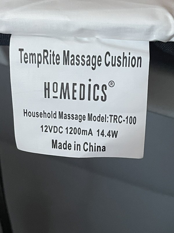 Homedics TRC-100 TempRite Massage Cushion Black Gray Hot & Cold gallery