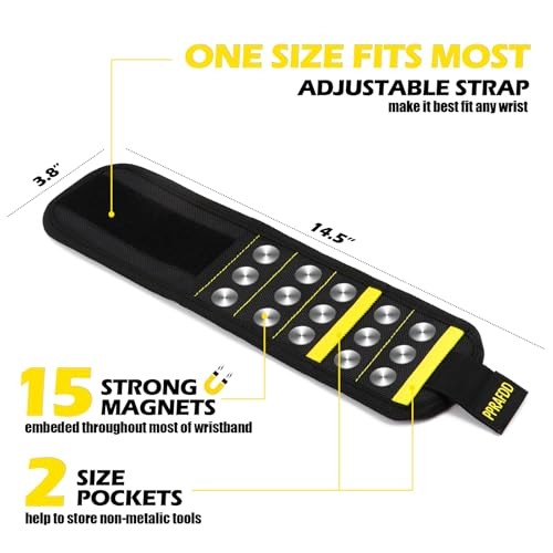 PPRAFDD Magnetic Wristband 15 Magnets Screw Bit Holder Tool Belt Pocket Strap gallery