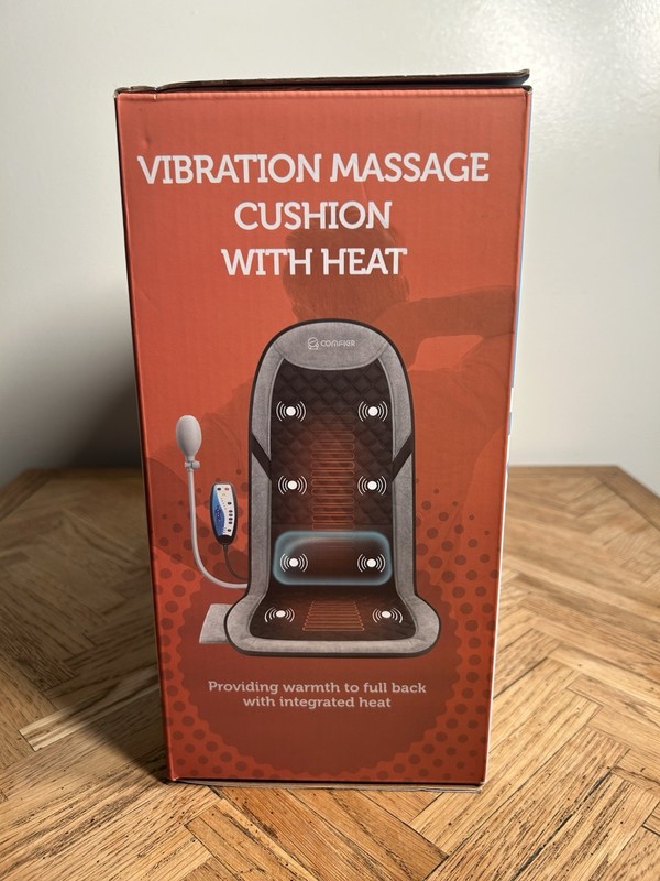 Comfier Heated Seat Cushion Back Massager 8 Vibration Modes Chair Pad NEW CF2421 gallery