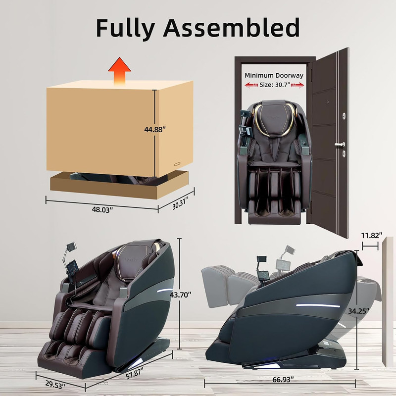 4D Shiatsu Massage Chair with Heat & AI Voice Control for Home & Office gallery