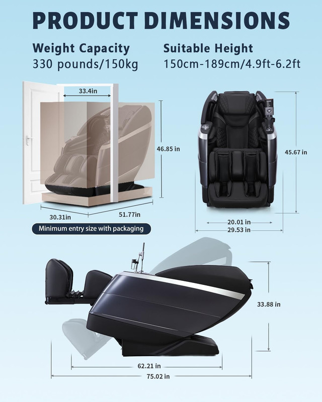4D Full Body Massage Chair with Zero Gravity, 36 Airbags & AI Control gallery
