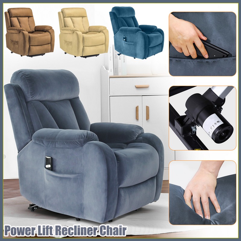Remote Control Power Lift Recliner Chair Electric Sofa Soft Fabric for Elderly