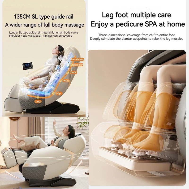 4D SL Track Electric Zero-gravity Massage Chair Full Body Bluetooth For Home gallery