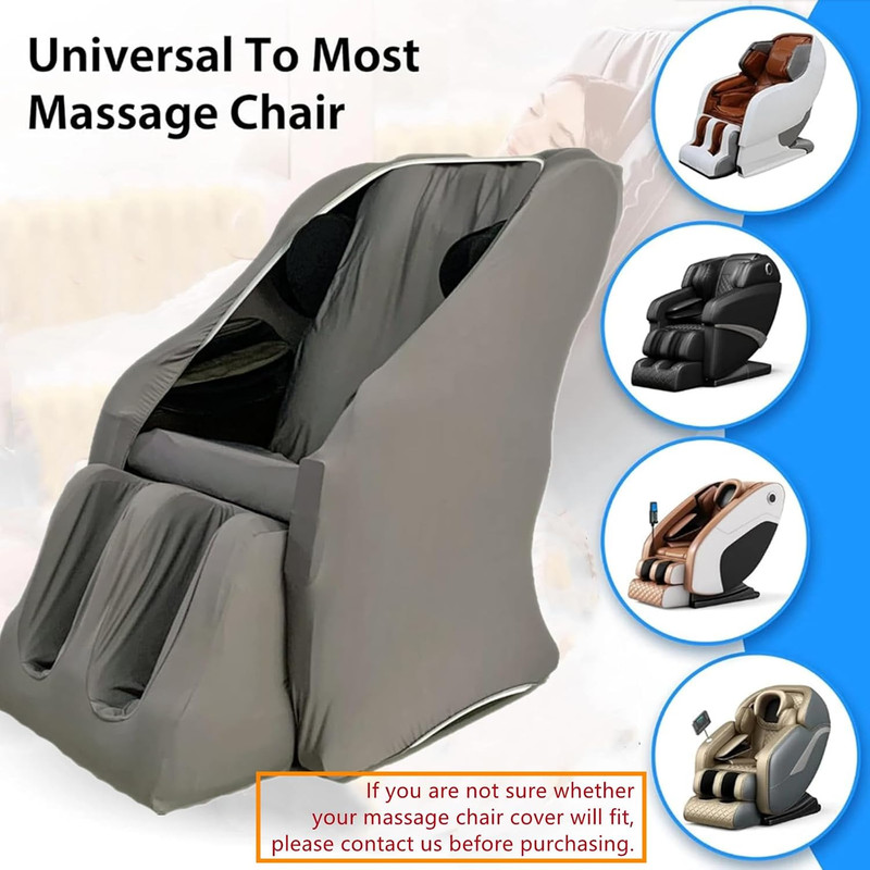 Universal Shiatsu Massage Chair Cover - Washable Stretch Fabric, Black gallery