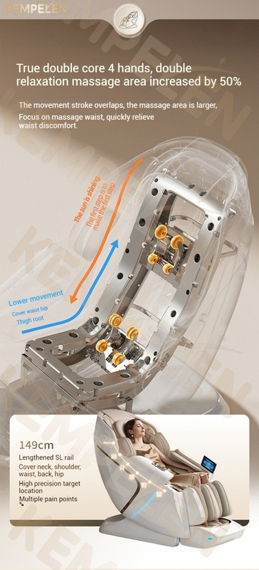 4D + 3D Dual-Core Massage Chair, SL Track, Rocking Airbags, AI Scan gallery
