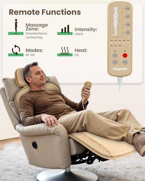Massage Mat Full Body, Back Massager with Heat and Vibration, HY-3D5-Beige gallery