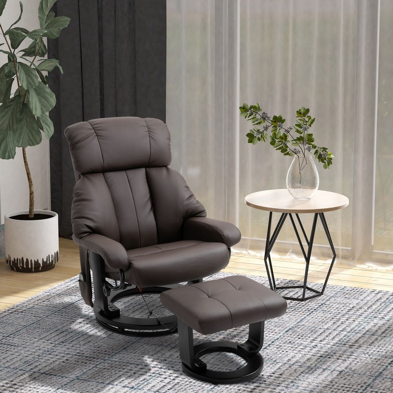 Massage Recliner Chair with Ottoman, 360° Swivel, 10-Point Vibration, Remote gallery