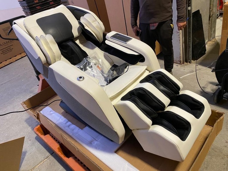 Human Touch WholeBody Rove Massage Chair Recliner with heat stretch Moon Cream gallery