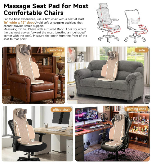 NEW in the BOX Flekzo Shiatsu Back & Neck Massage Chair Seat with Heat gallery