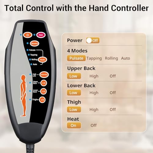 CARSHION Massage Seat Cushion with Full Back Thighs Heat Back Massager for gallery