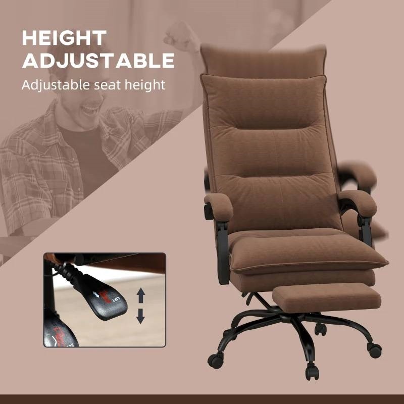 Brown Heated Executive Office Chair with Massage Function and Lumbar Support gallery