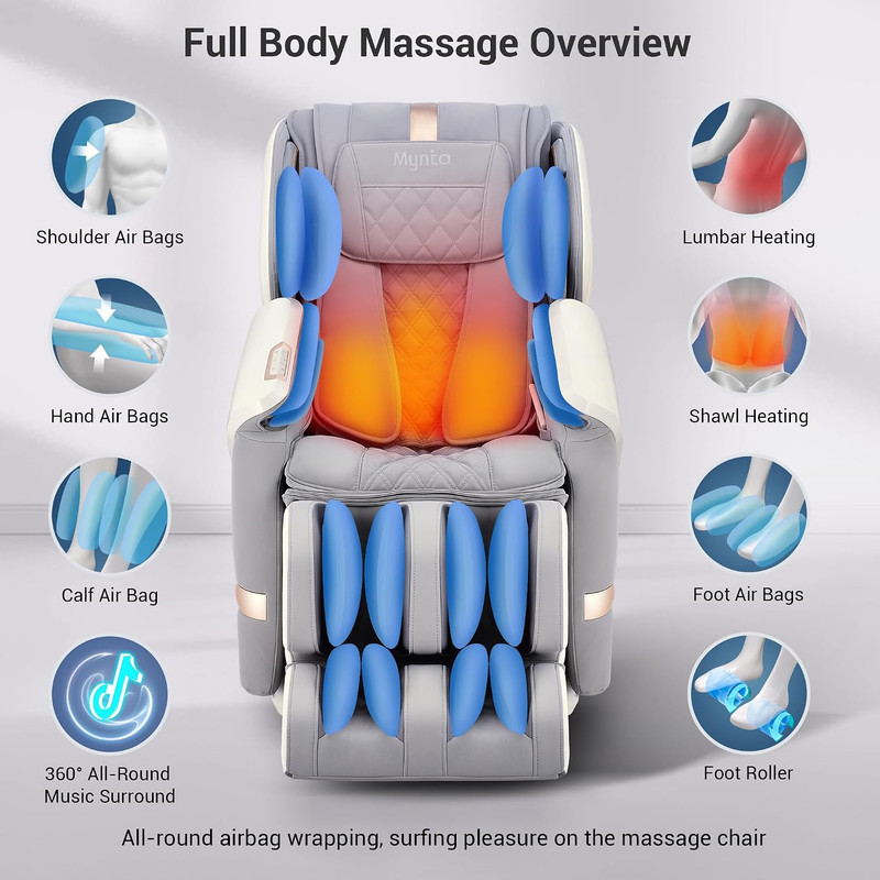 4D Full Body Massage Chair with Heating, Bluetooth, and Extended SL-Track gallery