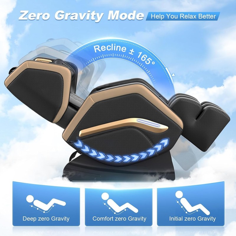 Elegant Zero Gravity Massage Chair with Bluetooth Speaker & Adjustable Foot Rest gallery