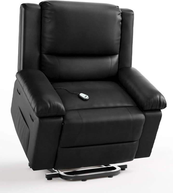 Power Lift Recliner Chair, PU Leather, Heat & Massage, 400LB Capacity