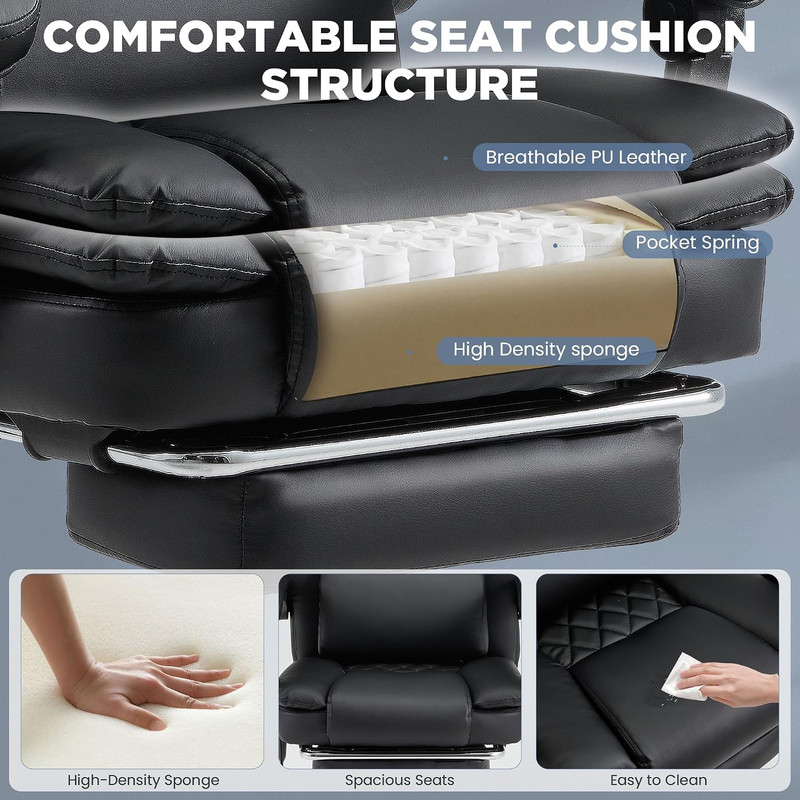 HOMREST 3D Kneading Massage Office Chair with 16 Kneading Nodes & Lumbar Support gallery