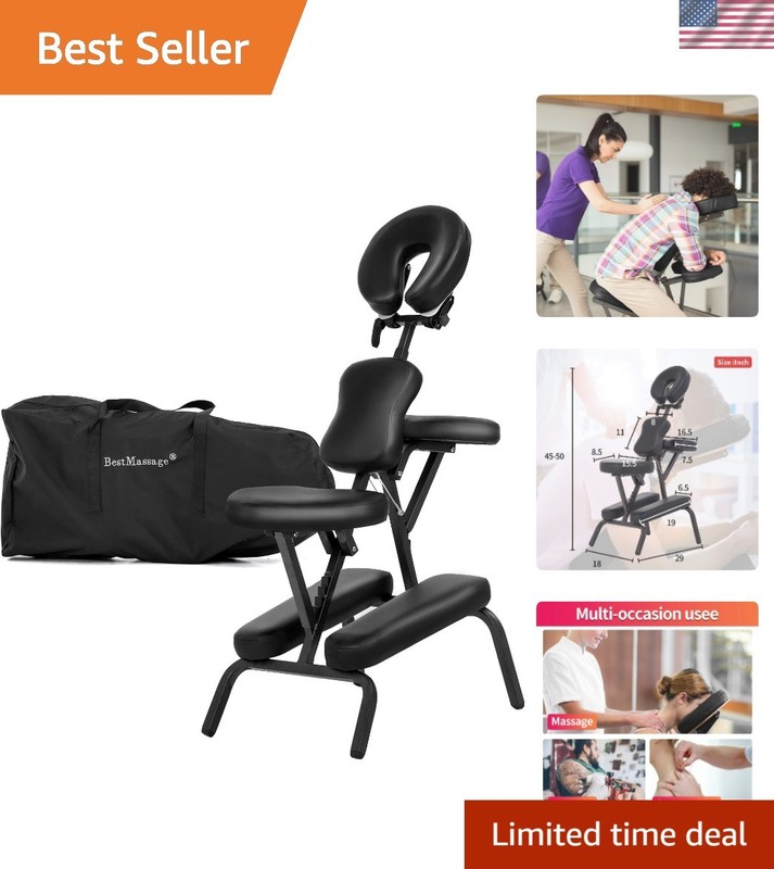 Portable Massage Chair with Adjustable Face Cradle - Ideal for Tattoo & Spa Use