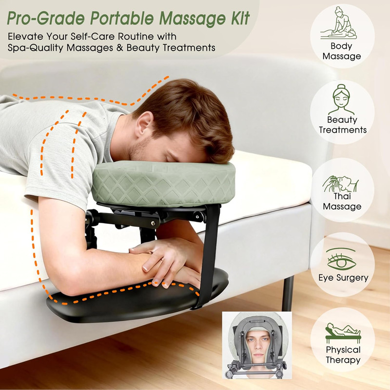 Adjustable Massage Headrest with Extra Long Armrest for Home Use gallery