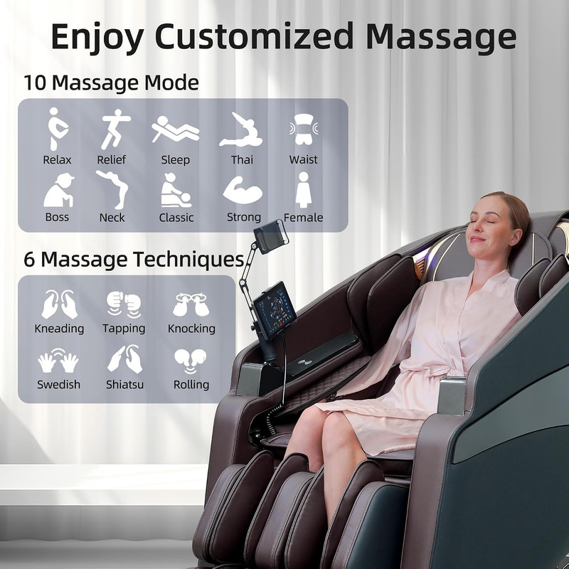 4D Shiatsu Massage Chair with Heat & AI Voice Control for Home & Office gallery