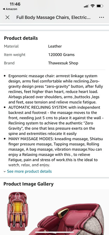 Full Body Massage Chairs Electric Luxury Massage RT7709 Shiatsu Arm Zero Gravity gallery