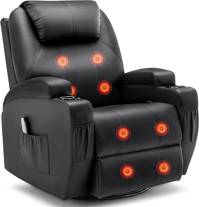 Recliner Chair, Rocking Chair with Massage and Heat, 360° Swivel Recliner Chairs gallery