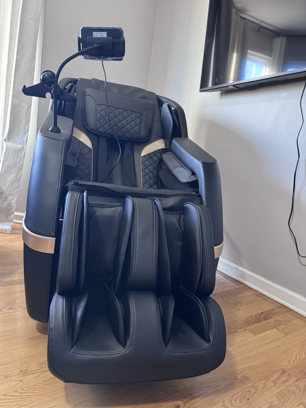 BestMassage Electric Massage Chair w/ Leg & Foot Massager, Black/Beige Solid gallery