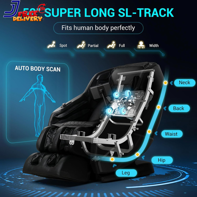 Full Body Shiatsu Massage Chair with Heat Zero Gravity & Bluetooth Speaker gallery