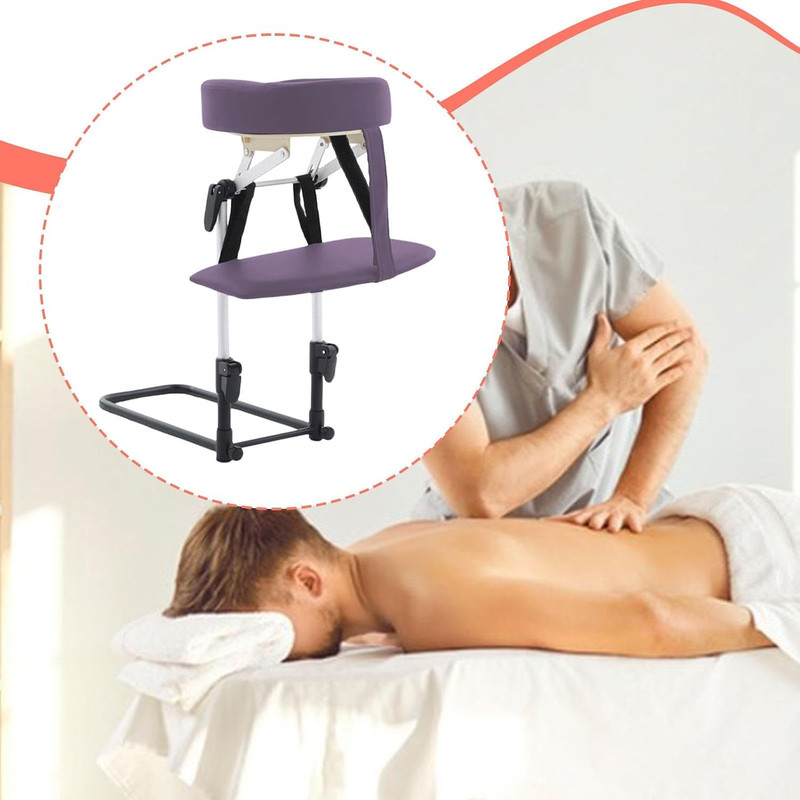 Portable Adjustable Massage Kit with Headrest & Armrest - Purple gallery