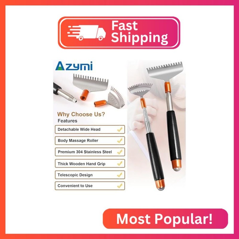 Back Scratcher Detachable Claws, Azymi Backscratchers for Adults Extendable Long gallery