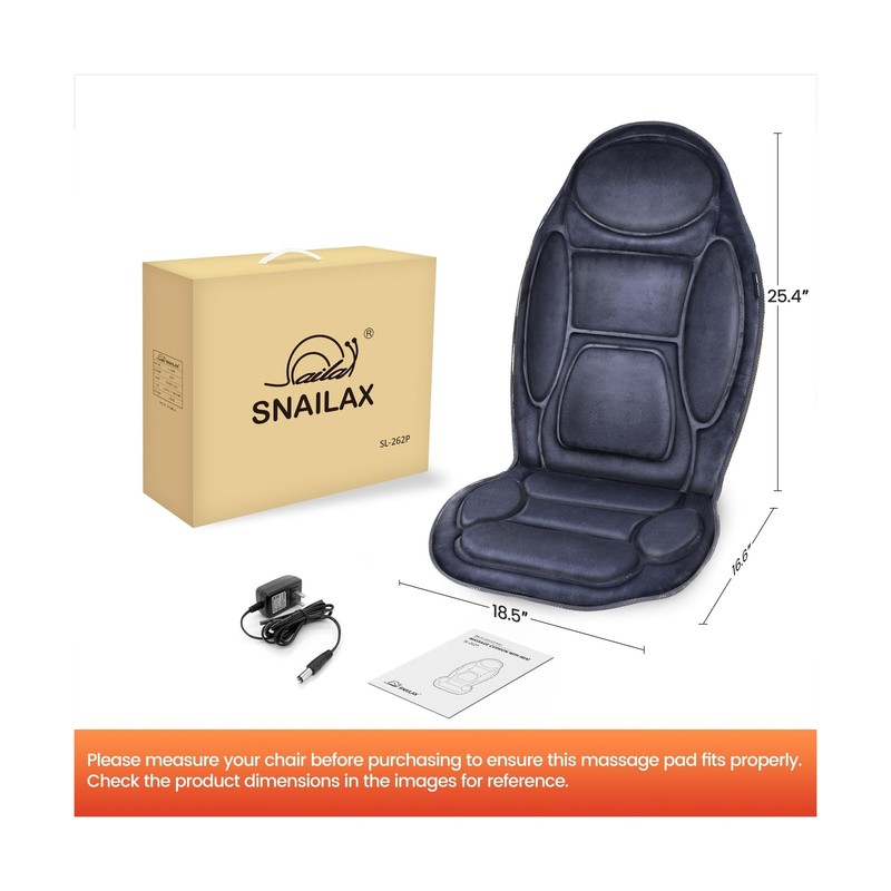 Snailax Vibration Back Massager with Heat, Massage Seat Cushion with 6 Vibrat... gallery
