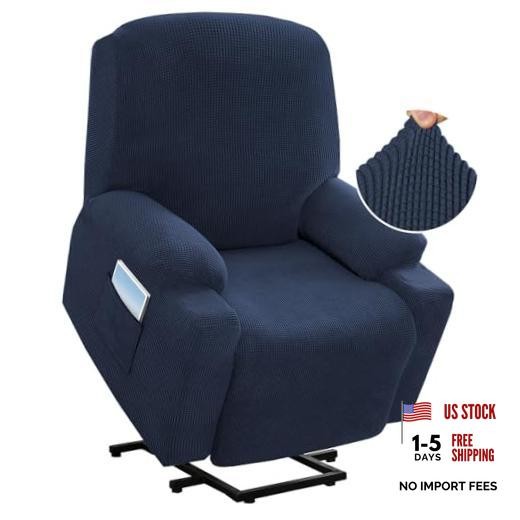 Stretch Couch Cover Electric Power Lift Recliner Chair Slipcover Fitted Navy
