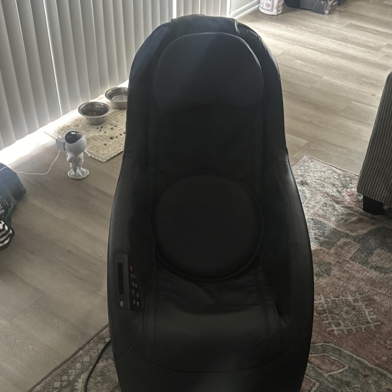 iJoy Black Electric Massage Chair Faux Leather with Control Panel