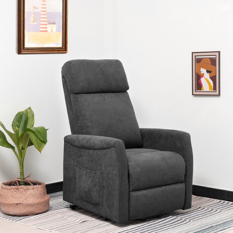 Power Lift Recliner Chair for Elder Electric Stand-Up Fabric Arm Chair Grey gallery
