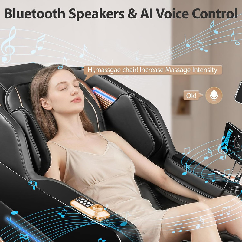 4D Zero Gravity Full Body Massage Chair with Heat & AI Voice Control gallery