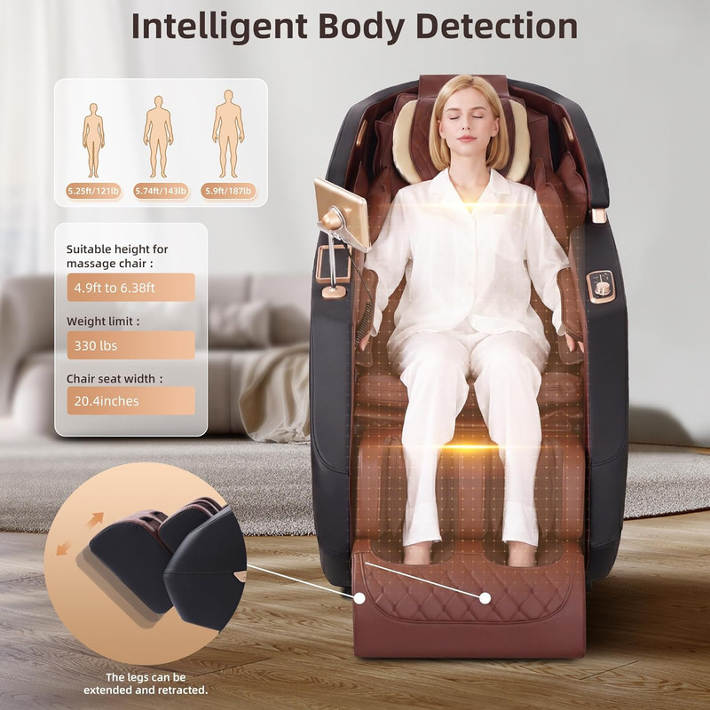 Buy Confidence with Full Body Massage Chair AI Voice control SL Track Recliner gallery