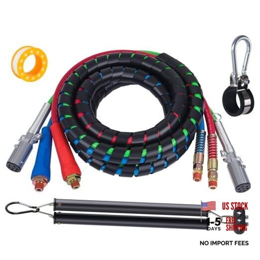 15 FT Semi Truck Air Lines Kit with 16" Double Tender 15 FT Double Spring